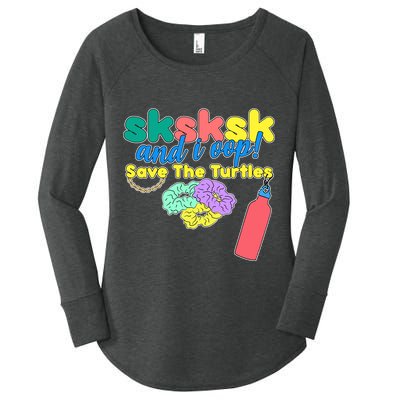 SKSKSK And I oop Save the Turtles Women's Perfect Tri Tunic Long Sleeve Shirt
