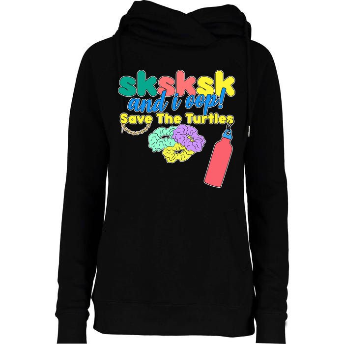 SKSKSK And I oop Save the Turtles Womens Funnel Neck Pullover Hood