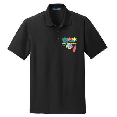 SKSKSK And I oop Save the Turtles Dry Zone Grid Polo