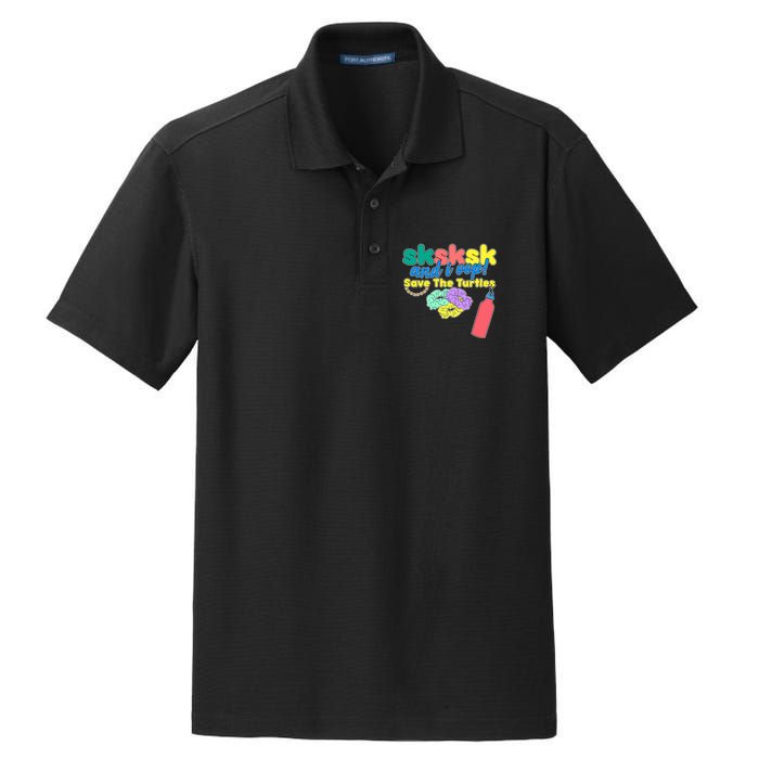 SKSKSK And I oop Save the Turtles Dry Zone Grid Polo