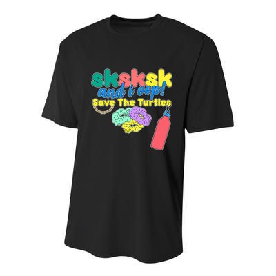 SKSKSK And I oop Save the Turtles Youth Performance Sprint T-Shirt