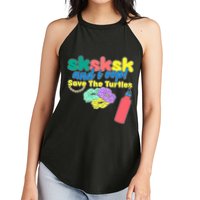 SKSKSK And I oop Save the Turtles Women's Perfect Tri Rocker Tank