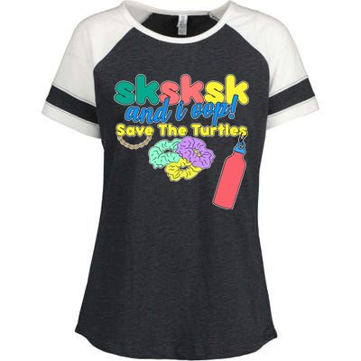 SKSKSK And I oop Save the Turtles Enza Ladies Jersey Colorblock Tee