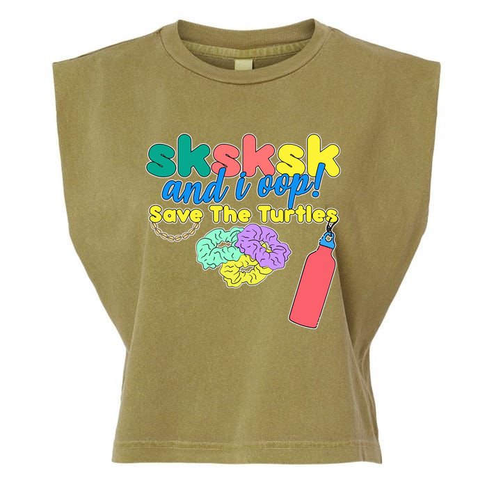 SKSKSK And I oop Save the Turtles Garment-Dyed Women's Muscle Tee