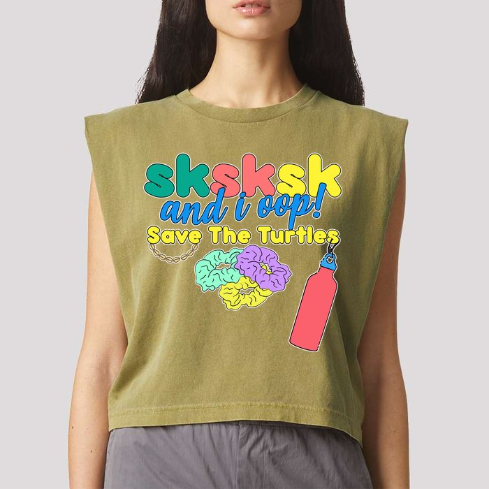 SKSKSK And I oop Save the Turtles Garment-Dyed Women's Muscle Tee