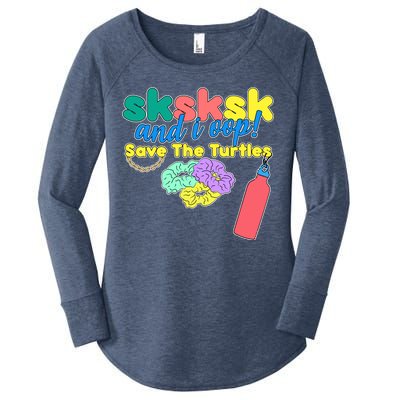 SKSKSK And I oop Save the Turtles Women's Perfect Tri Tunic Long Sleeve Shirt