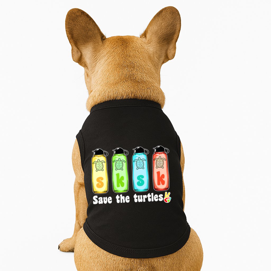 SKSKSK Save The Turtles Peace Doggie Tank
