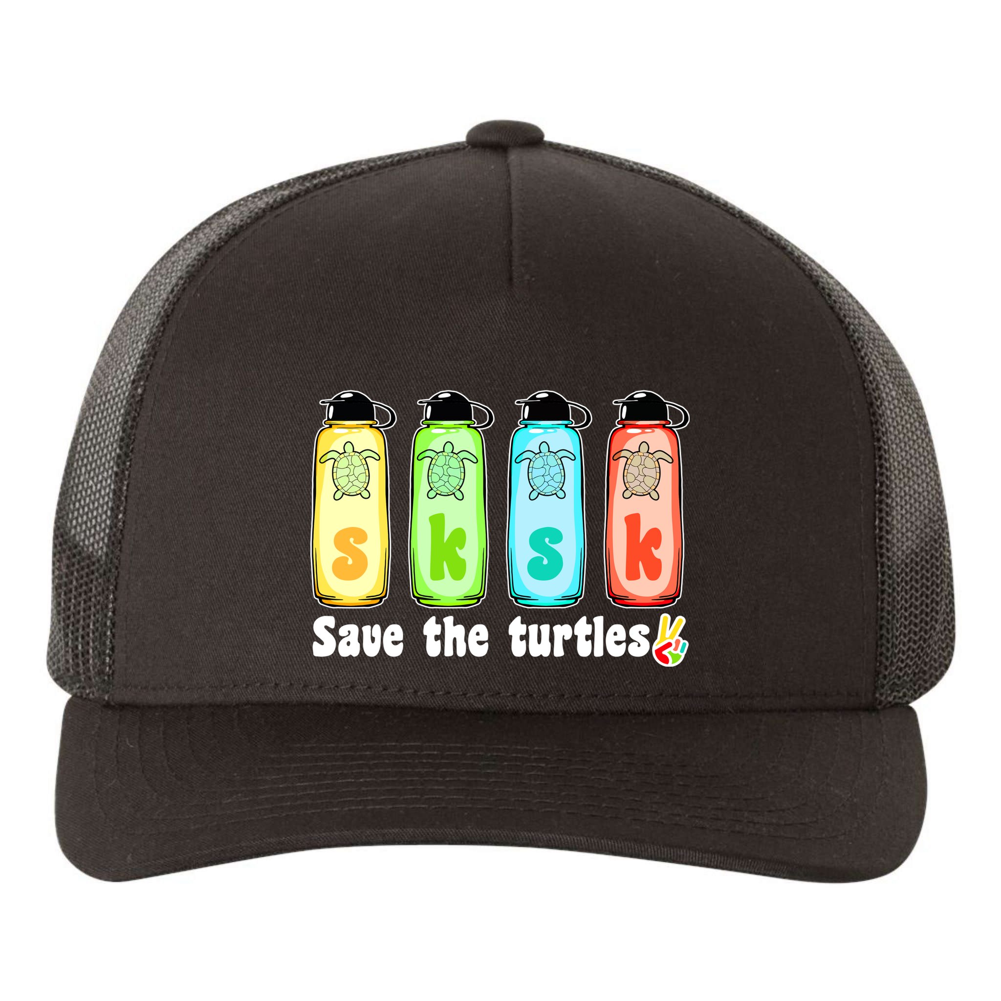 SKSKSK Save The Turtles Peace Yupoong Adult 5-Panel Trucker Hat