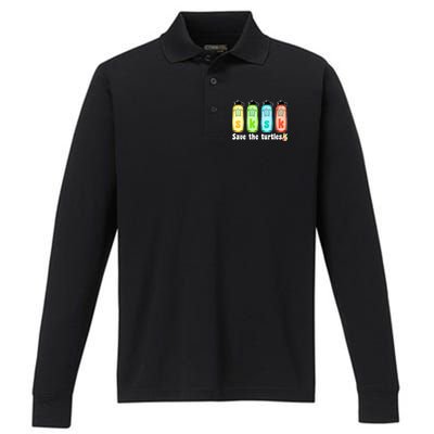 SKSKSK Save The Turtles Peace Performance Long Sleeve Polo