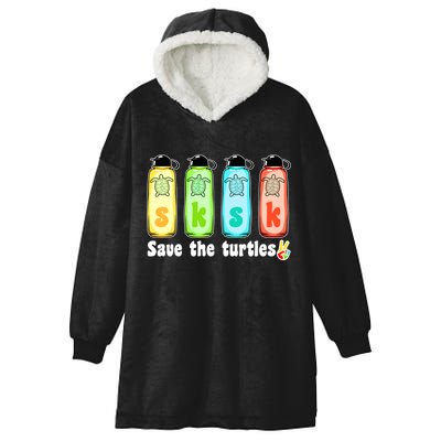 SKSKSK Save The Turtles Peace Hooded Wearable Blanket