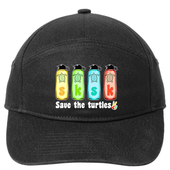 SKSKSK Save The Turtles Peace 7-Panel Snapback Hat