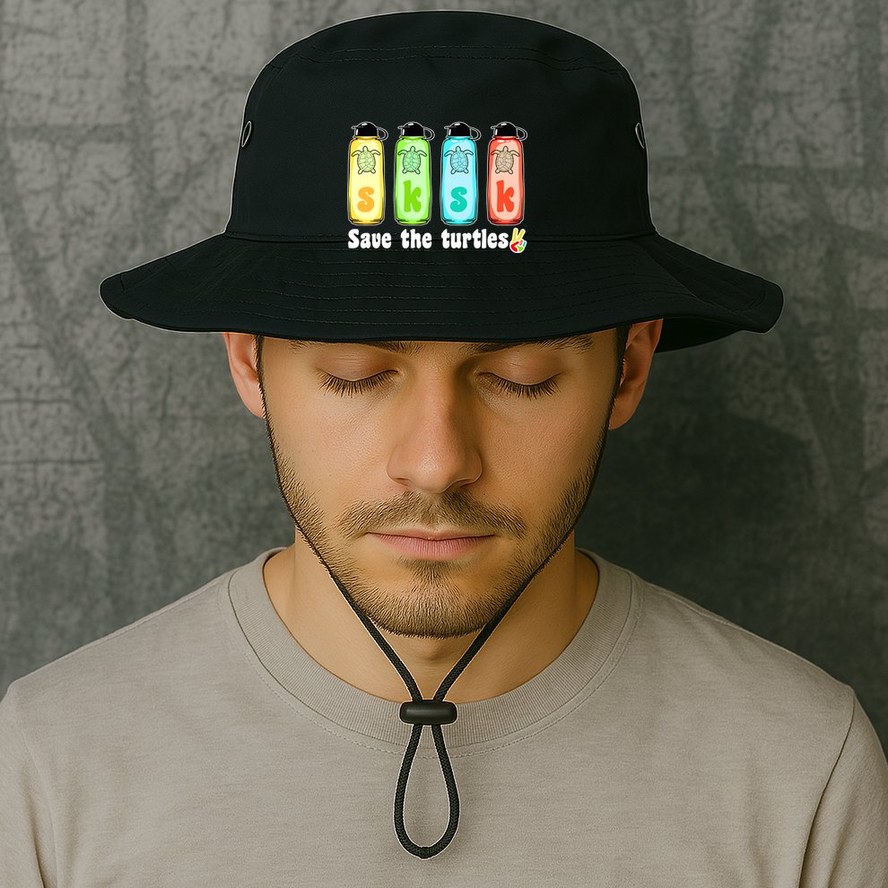 SKSKSK Save The Turtles Peace Bucket Hat