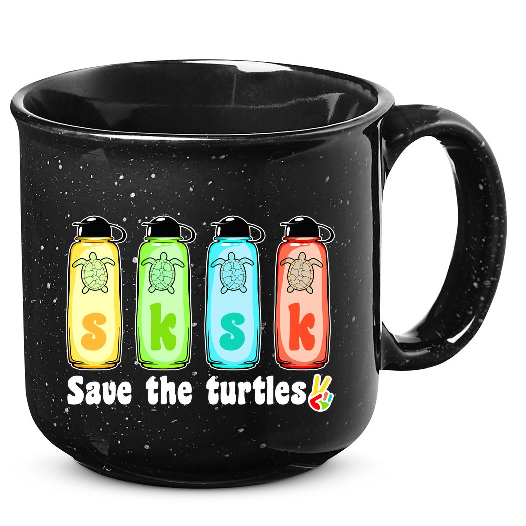 SKSKSK Save The Turtles Peace 15oz Campfire Ceramic Mug
