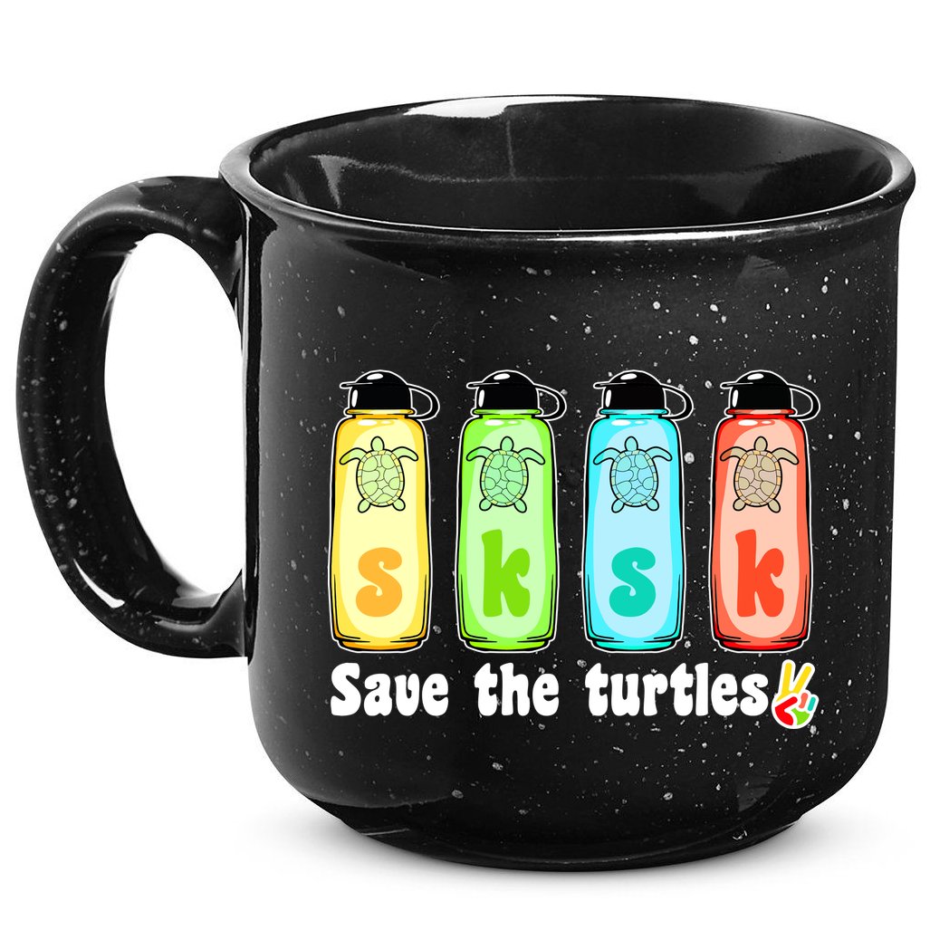 SKSKSK Save The Turtles Peace 15oz Campfire Ceramic Mug