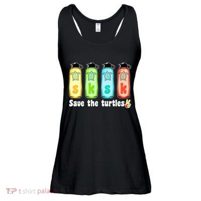 SKSKSK Save The Turtles Peace Ladies Essential Flowy Tank