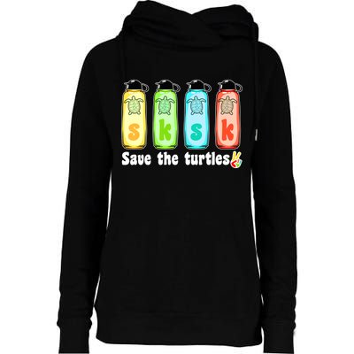 SKSKSK Save The Turtles Peace Womens Funnel Neck Pullover Hood