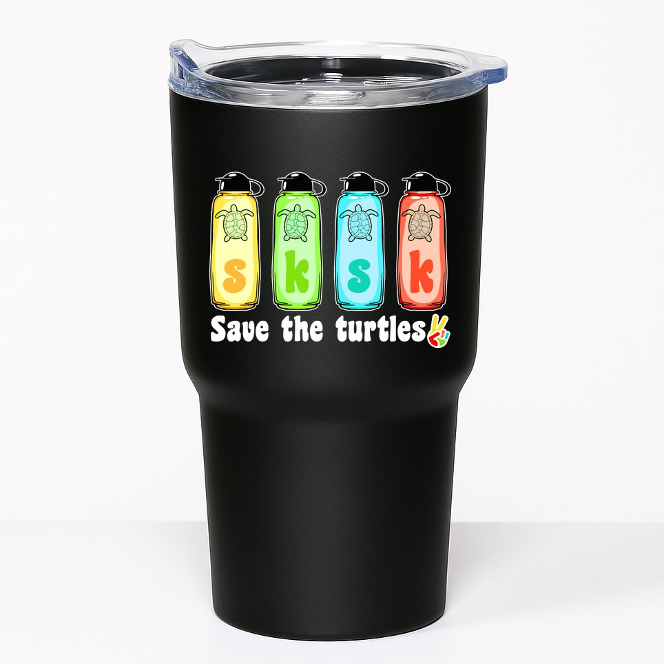 SKSKSK Save The Turtles Peace Tumbler