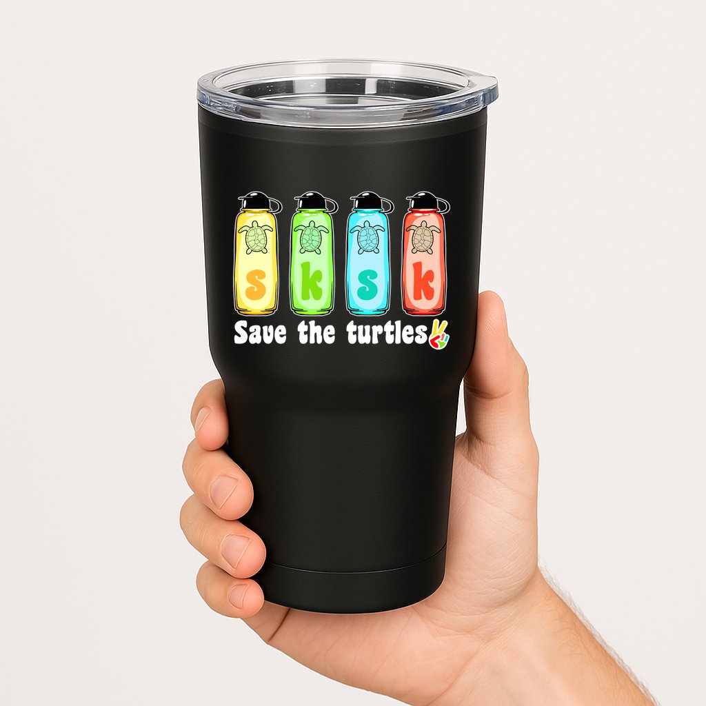 SKSKSK Save The Turtles Peace Tumbler