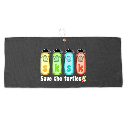 SKSKSK Save The Turtles Peace Large Microfiber Waffle Golf Towel