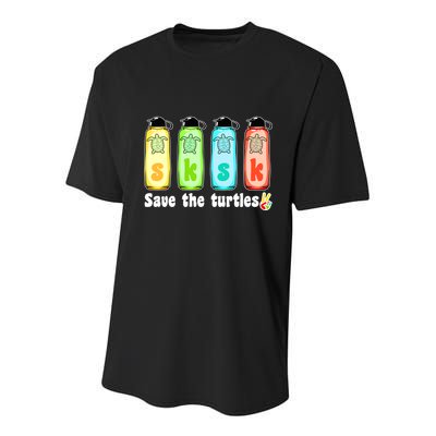 SKSKSK Save The Turtles Peace Youth Performance Sprint T-Shirt