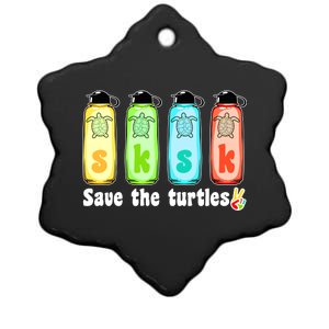 SKSKSK Save The Turtles Peace Ceramic Star Ornament