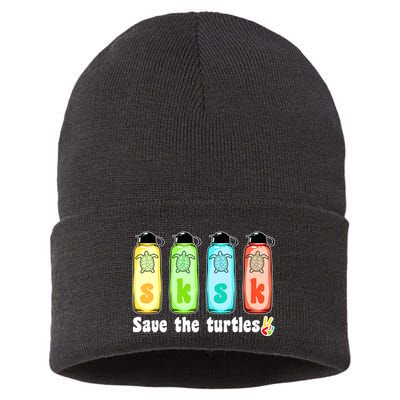 SKSKSK Save The Turtles Peace Sustainable Knit Beanie