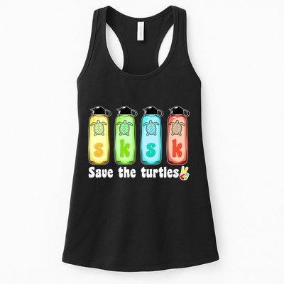 SKSKSK Save The Turtles Peace Womens Tank Top