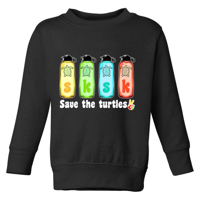 SKSKSK Save The Turtles Peace Toddler Sweatshirt
