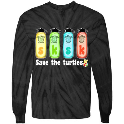 SKSKSK Save The Turtles Peace Tie-Dye Long Sleeve Shirt