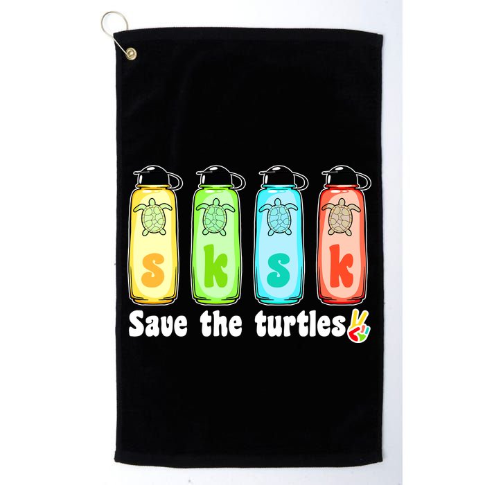 SKSKSK Save The Turtles Peace Golf Towel