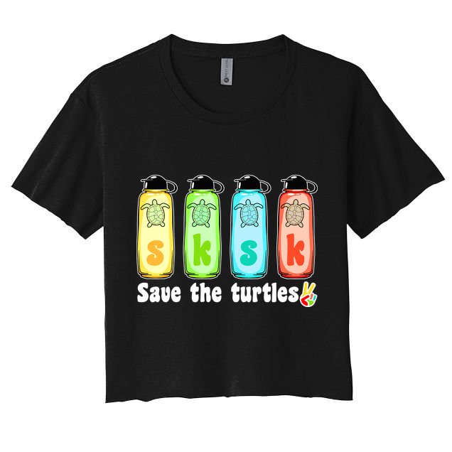 SKSKSK Save The Turtles Peace Crop Top