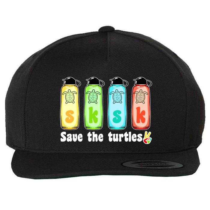 SKSKSK Save The Turtles Peace Wool Snapback Cap