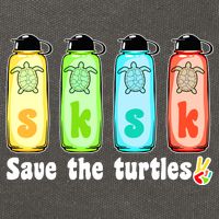 SKSKSK Save The Turtles Peace Cotton Canvas Backpack