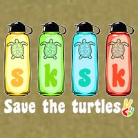 SKSKSK Save The Turtles Peace Garment-Dyed Women's Muscle Tee