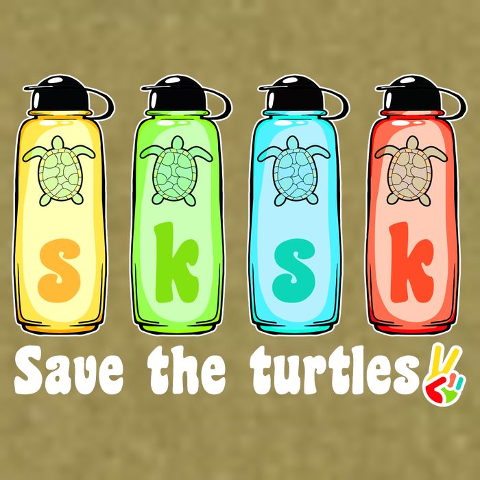 SKSKSK Save The Turtles Peace Garment-Dyed Women's Muscle Tee