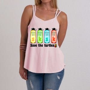 SKSKSK Save The Turtles Peace Women's Strappy Tank