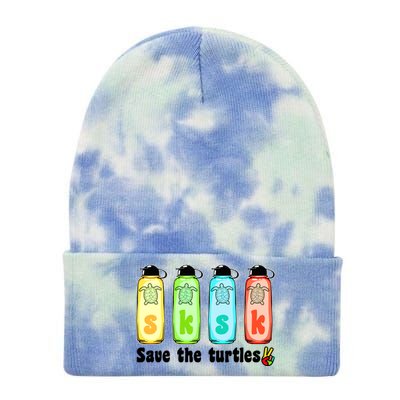 SKSKSK Save The Turtles Peace Tie Dye 12in Knit Beanie