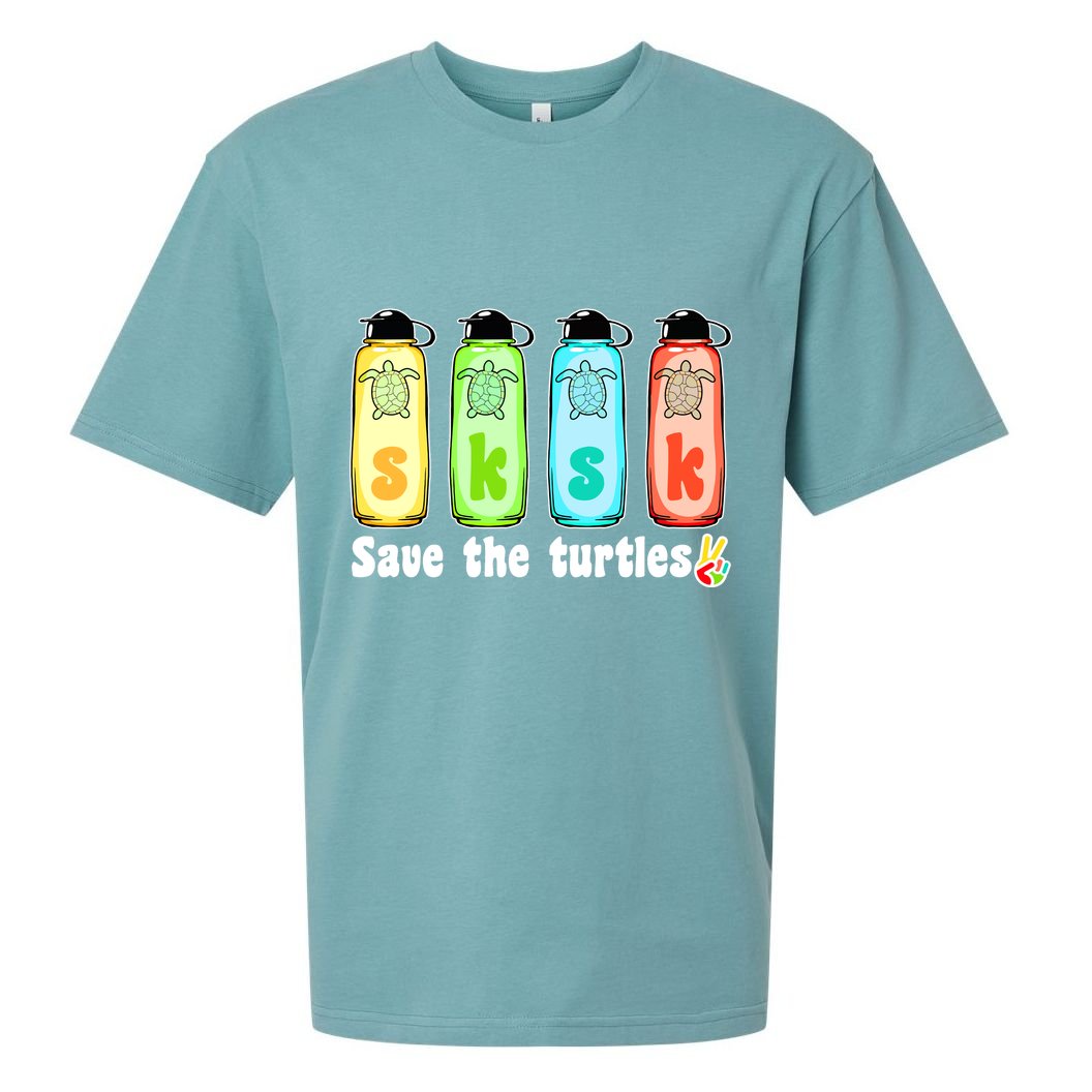 SKSKSK Save The Turtles Peace Sueded Cloud Jersey T-Shirt