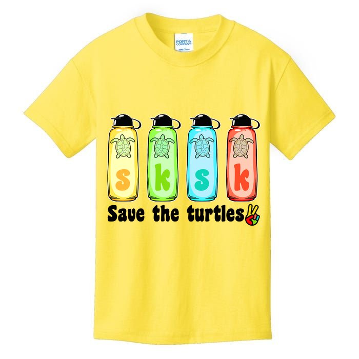 SKSKSK Save The Turtles Peace Kids T-Shirt