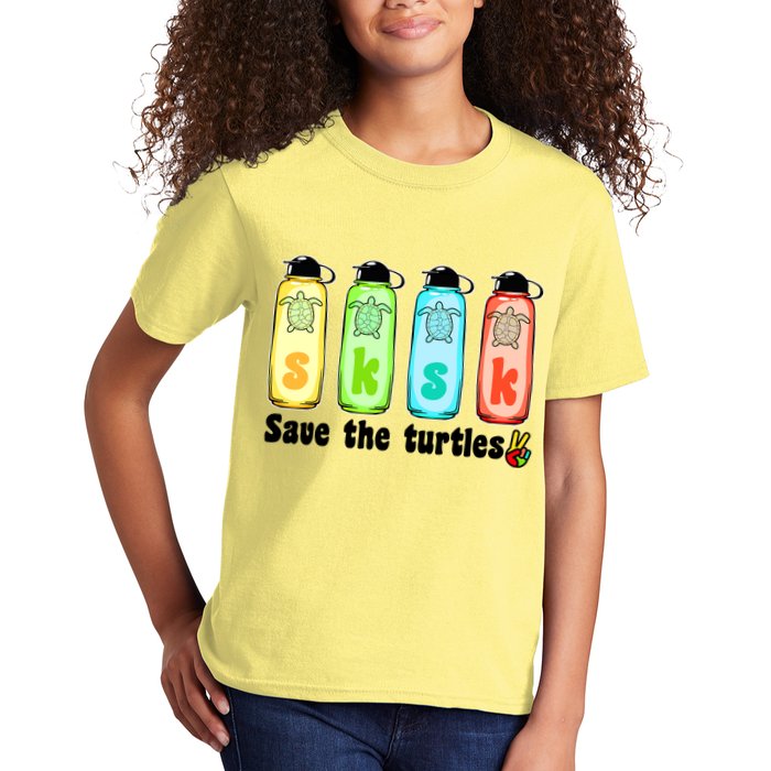 SKSKSK Save The Turtles Peace Kids T-Shirt
