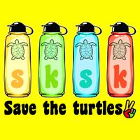 SKSKSK Save The Turtles Peace Kids T-Shirt
