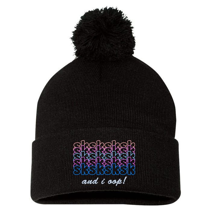 SKSKSKSK And I Oop Pom Pom 12in Knit Beanie