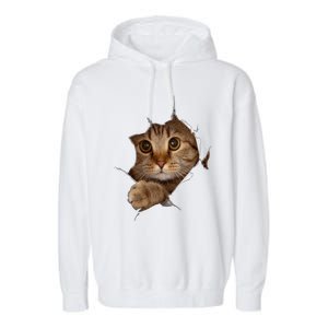 Sweet Kitten Torn Cloth Funny Cat Lover Cat Owner Cat Lady Gift Garment-Dyed Fleece Hoodie