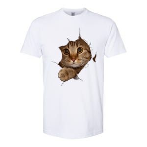 Sweet Kitten Torn Cloth Funny Cat Lover Cat Owner Cat Lady Gift Softstyle CVC T-Shirt