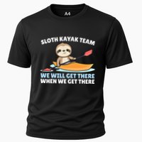 Sloth Kayak Team Funny Sloths Paddling Over Water Meaningful Gift Cooling Performance Crew T-Shirt