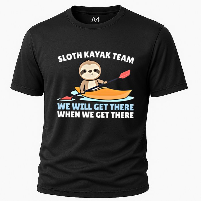 Sloth Kayak Team Funny Sloths Paddling Over Water Meaningful Gift Cooling Performance Crew T-Shirt