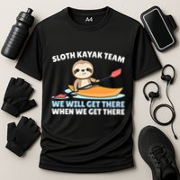 Sloth Kayak Team Funny Sloths Paddling Over Water Meaningful Gift Cooling Performance Crew T-Shirt