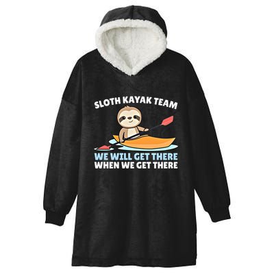 Sloth Kayak Team Funny Sloths Paddling Over Water Meaningful Gift Hooded Wearable Blanket