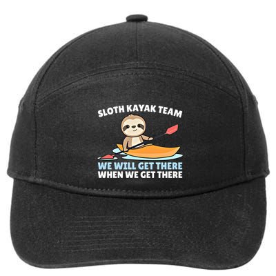 Sloth Kayak Team Funny Sloths Paddling Over Water Meaningful Gift 7-Panel Snapback Hat