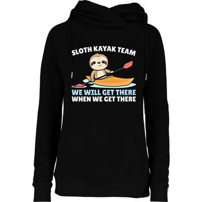 Sloth Kayak Team Funny Sloths Paddling Over Water Meaningful Gift Womens Funnel Neck Pullover Hood